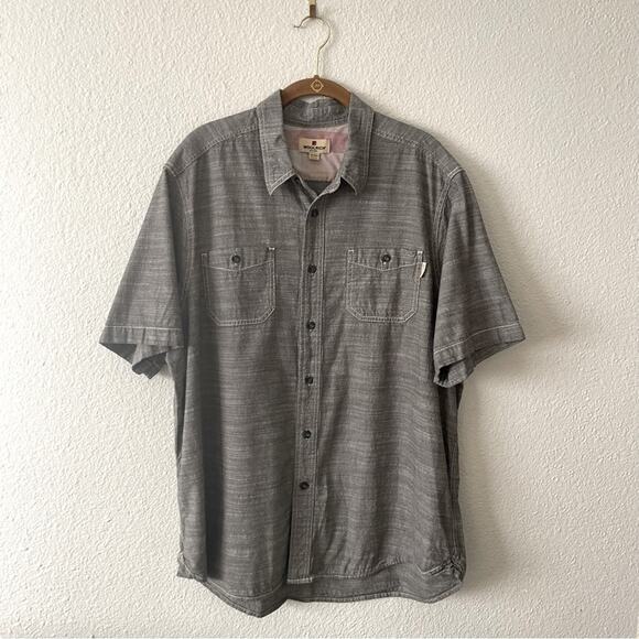 Grey Short Sleeve Button Up Shirt Size XL by Woolrich - Picture 1 of 6